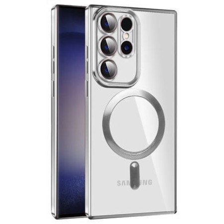 Husa pentru Samsung Galaxy S21 Ultra 5G - Techsuit Luxury Crystal MagSafe - Silver