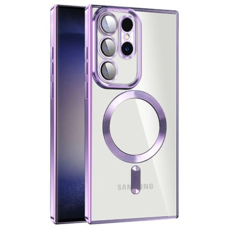 Husa pentru Samsung Galaxy S21 Ultra 5G - Techsuit Luxury Crystal MagSafe - Light Purple