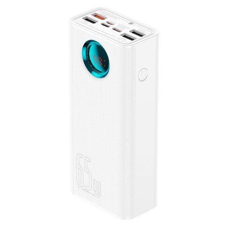 Acumulator Extern 4x USB, Type-C, Lighting, Micro-USB, Fast Charge, 65W, 26800mAh - Baseus Amblight (P10022402223-00) - White