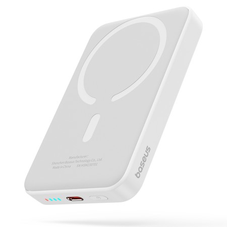 Acumulator Extern Type-C, Incarcare Wireless, 20W, 10000mAh + Cablu Type-C, 30cm - Baseus Mini Air (P10059001223-00) - White