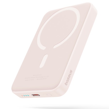 Acumulator Extern Type-C, Incarcare Wireless, 20W, 10000mAh + Cablu Type-C, 30cm - Baseus Mini Air (P10059001413-00) - Pink