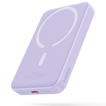 Acumulator Extern Type-C, Incarcare Wireless, 20W, 10000mAh + Cablu Type-C, 30cm - Baseus Mini Air (P10059001513-00) - Purple