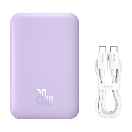 Acumulator Extern Type-C, Incarcare Wireless, 20W, 6000mAh + Cablu Type-C, 30cm - Baseus Mini Air (P10059002513-00) - Purple