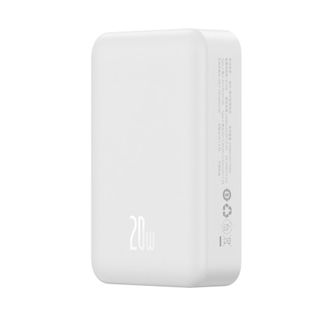 Acumulator Extern Type-C, Incarcare Wireless, 20W, 20000mAh + Cablu Type-C, 30cm - Baseus Mini (PPCX150002) - White