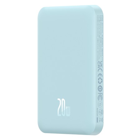 Acumulator Extern Type-C, Incarcare Wireless, 20W, 5000mAh + Cablu Type-C, 30cm - Baseus Mini (P10022107313-00) - Blue