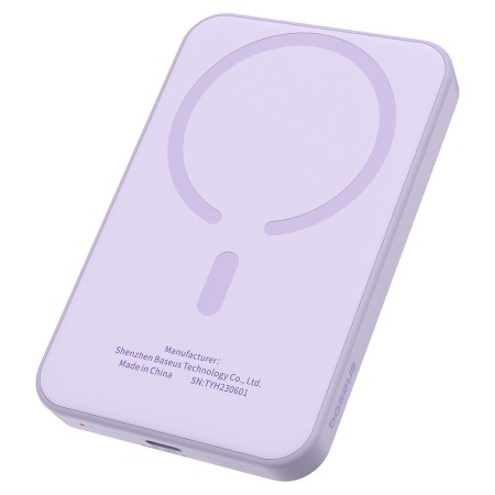 Acumulator Extern Type-C, Incarcare Wireless, 20W, 5000mAh + Cablu Type-C, 30cm - Baseus Mini (P10022107513-00) - Purple