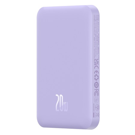 Acumulator Extern Type-C, Incarcare Wireless, 20W, 5000mAh + Cablu Type-C, 30cm - Baseus Mini (P10022107513-00) - Purple