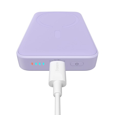 Baterie Externa USB-C, MagSafe, 10000mAh, 20W - Baseus Magnetic Mini (PPCX110105) - Purple