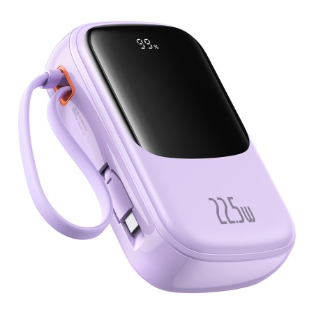 Acumulator Extern Lightning, 2x Type-C, USB, 22.5W, 20000mAh + Cablu Type-C - Baseus Qpow Pro+ (P10067103513-00) - Purple