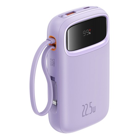 Acumulator Extern 2x Lightning, 3x Type-C, 2x USB, 22.5W, 20000mAh + Cablu Type-C, 30cm - Baseus Qpow Pro+ (P10055002513-00) - Purple