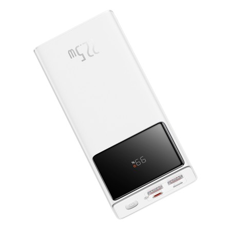 Acumulator Extern 2x USB, Type-C, Micro-USB, 22.5W, 30000mAh + Cablu Type-C, 3A, 30cm - Baseus Star-Lord (PPXJ080102) - White