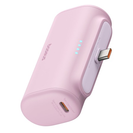 Acumulator Extern Type-C, 20W, 5000mAh + Cablu Type-C - Baseus (P10068306413-00) - Baby Pink