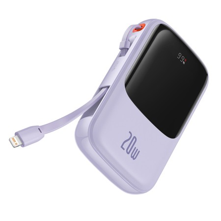 Baterie Externa 2x Lightning, Type-C, USB, 20000mAh, 20W - Baseus Qpow Pro (PPQD030005) - Purple