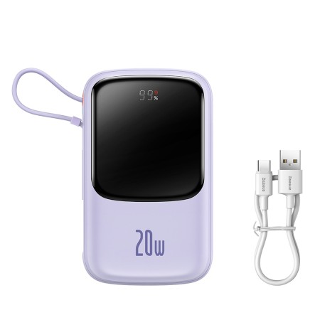 Baterie Externa 2x Lightning, Type-C, USB, 20000mAh, 20W - Baseus Qpow Pro (PPQD030005) - Purple