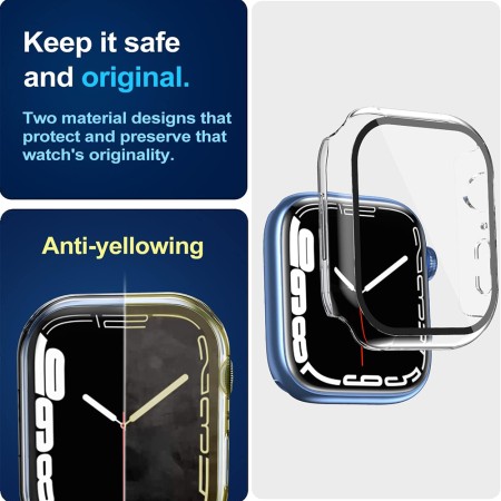 Husa pentru Apple Watch 7 (45mm) + Folie - Techsuit Defense360 Pro - Clear