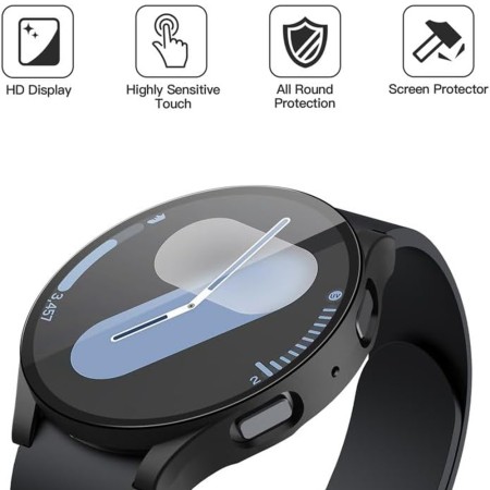 Husa pentru Samsung Galaxy Watch7 (44mm) + Folie - Techsuit Defense360 Pro - Black