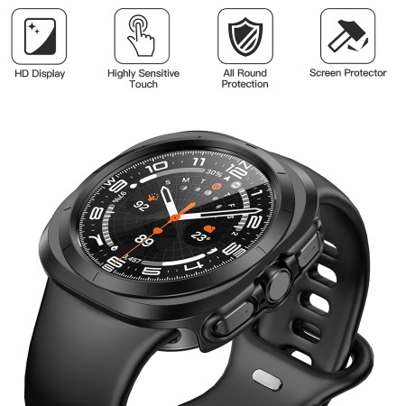 Husa pentru Samsung Galaxy Watch Ultra (47mm) + Folie - Techsuit Defense360 Pro - Black