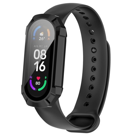 Husa pentru Xiaomi Mi Band 4 / 5 / 5 NFC / 6 / 6 NFC + Folie - Techsuit Defense360 Pro - Black