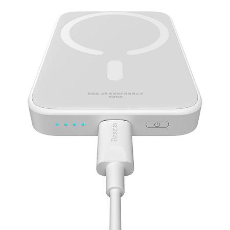 Baterie Externa USB-C, MagSafe, 6000mAh, 20W - Baseus Magnetic Mini Air (P10059002223-00) - White