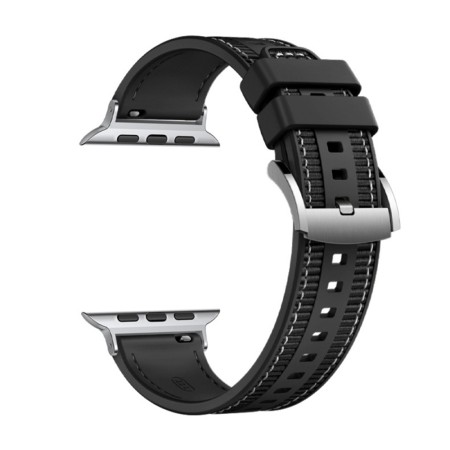 Curea pentru Apple Watch 1/2/3/4/5/6/7/8/9/SE/SE 2 (38/40/41mm) - Techsuit Watchband (W051) - Black