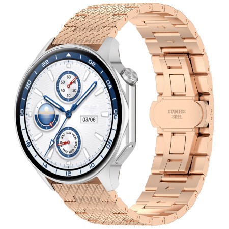 Curea pentru Samsung Galaxy Watch 4/5/Active 2, Huawei Watch GT 3 (42mm)/GT 3 Pro (43mm) - Techsuit Watchband (W052) - Rose Gold