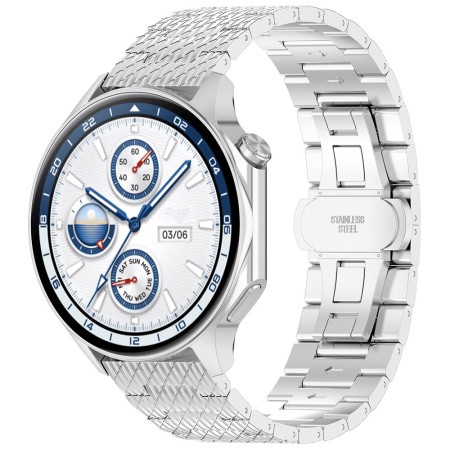 Curea pentru Samsung Galaxy Watch 4/5/Active 2, Huawei Watch GT 3 (42mm)/GT 3 Pro (43mm) - Techsuit Watchband (W052) - Silver