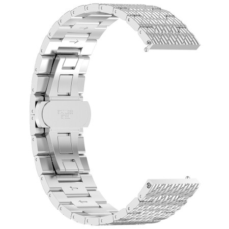 Curea pentru Samsung Galaxy Watch 4/5/Active 2, Huawei Watch GT 3 (42mm)/GT 3 Pro (43mm) - Techsuit Watchband (W052) - Silver