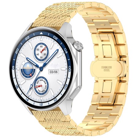 Curea pentru Samsung Galaxy Watch 4/5/Active 2, Huawei Watch GT 3 (42mm)/GT 3 Pro (43mm) - Techsuit Watchband (W052) - Gold