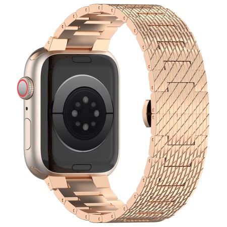 Curea pentru Apple Watch 1/2/3/4/5/6/7/8/9/SE/SE 2/Ultra/Ultra 2 (42/44/45/49mm) - Techsuit Watchband (W052) - Rose Gold