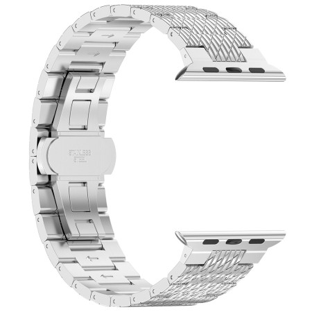 Curea pentru Apple Watch 1/2/3/4/5/6/7/8/9/SE/SE 2/Ultra/Ultra 2 (42/44/45/49mm) - Techsuit Watchband (W052) - Silver