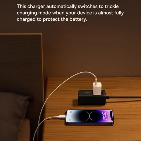 Incarcator Type-C, Fast Charging, GaN, 30W + Cablu Type-C, 100W, 1m - Baseus (P10110902523-00) - Midnight Purple