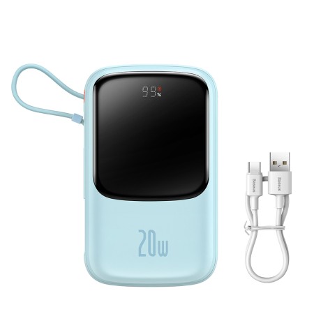 Baterie Externa 2x Lightning, Type-C, USB, 20000mAh, 20W - Baseus Qpow Pro (PPQD030003) - Blue