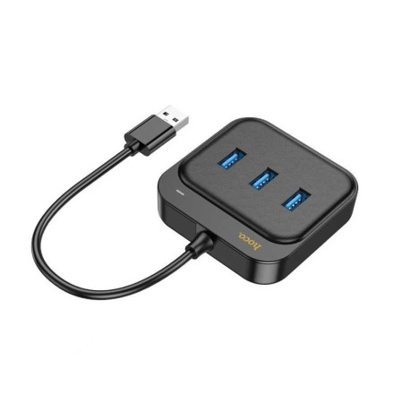 Adaptor USB la 3x USB3.0 + RJ45, 0.2m - Hoco Easy Link (HB35) - Black