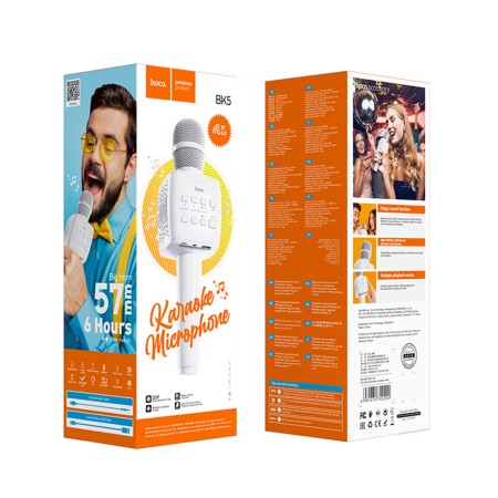 Microfon Fara Fir pentru Karaoke - Hoco (BK5) - White