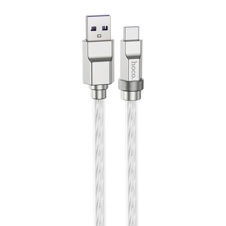 Cablu USB to Type-C PD100W, 1m - Hoco Solid (U113) - Silver