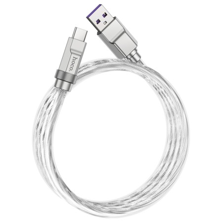 Cablu USB to Type-C PD100W, 1m - Hoco Solid (U113) - Silver