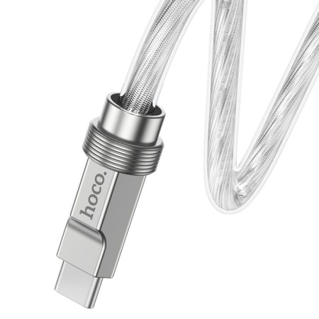 Cablu USB to Type-C PD100W, 1m - Hoco Solid (U113) - Silver