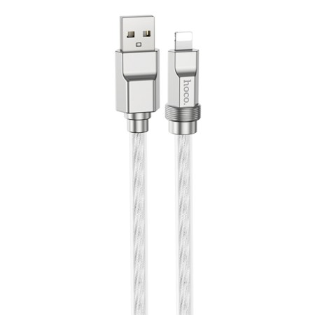 Cablu USB la Lightning, 2.4A, 1m - Hoco Crystal (U113) - Silver