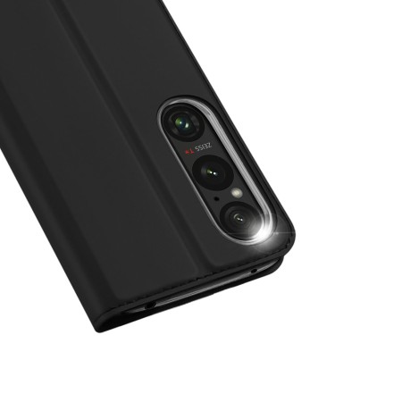 Husa Flip Sony Xperia 1 VI, Skin Pro, Smart Pro Magnet, Negru