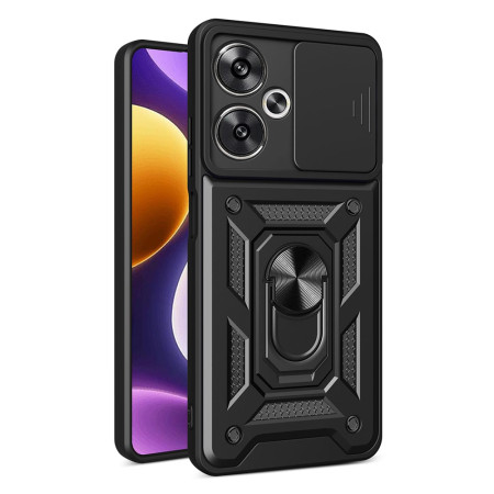 Husa pentru Xiaomi Poco F6, CamShield Protectie Camera, Magnetic, Slide si Snap, Black