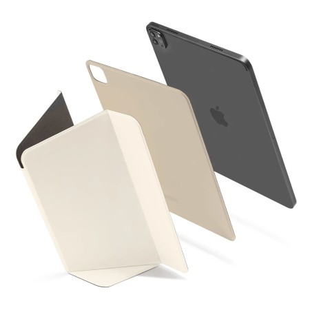 Husa pentru iPad Air 4 / 5 (2020 / 2022) / iPad Pro 11 (2018 / 2020 / 2021 / 2022 / 2024) - Tomtoc Inspire Mode Folio (B52A1W1) - Ivory White