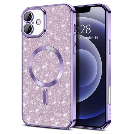 Husa pentru iPhone 16, Glitter MagSafe, Atasare Magnetica, Light Purple