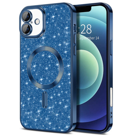 Husa pentru iPhone 16, Glitter MagSafe, Atasare Magnetica, Deep Blue