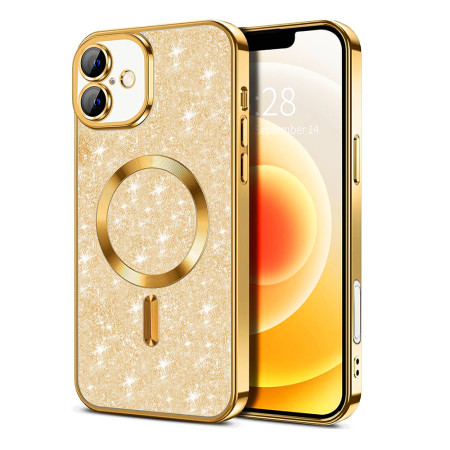 Husa pentru iPhone 16 Plus, Glitter MagSafe, Atasare Magnetica, Gold