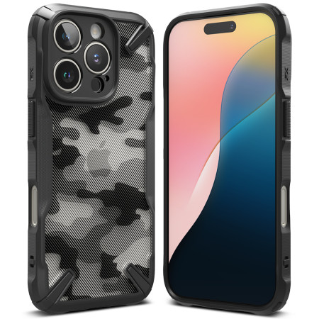 Husa pentru iPhone 16 Pro Max - Ringke Fusion X Design - Camo Black