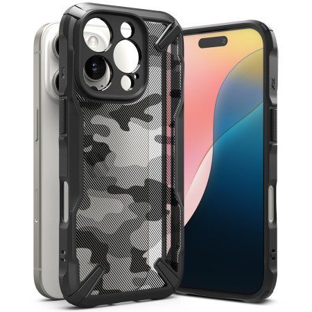 Husa pentru iPhone 16 Pro Max - Ringke Fusion X Design - Camo Black