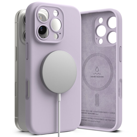 Husa pentru iPhone 16 Pro Max - Ringke Silicone Magnetic MagSafe - Lavender