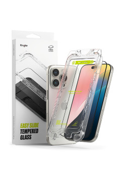 Folie pentru iPhone 16 Pro Max (set 2) - Ringke Easy Slide Tempered Glass - Clear