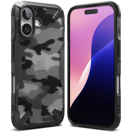 Husa pentru iPhone 16 Plus - Ringke Fusion X Design - Camo Black