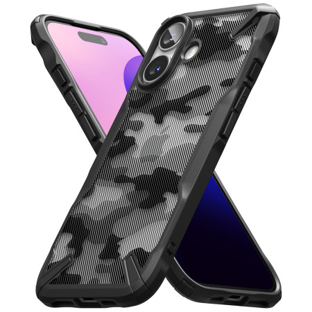 Husa pentru iPhone 16 Plus - Ringke Fusion X Design - Camo Black